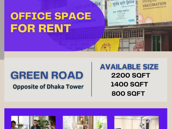 1400 and 800 Square Feet Office Space For Rent in Green Road